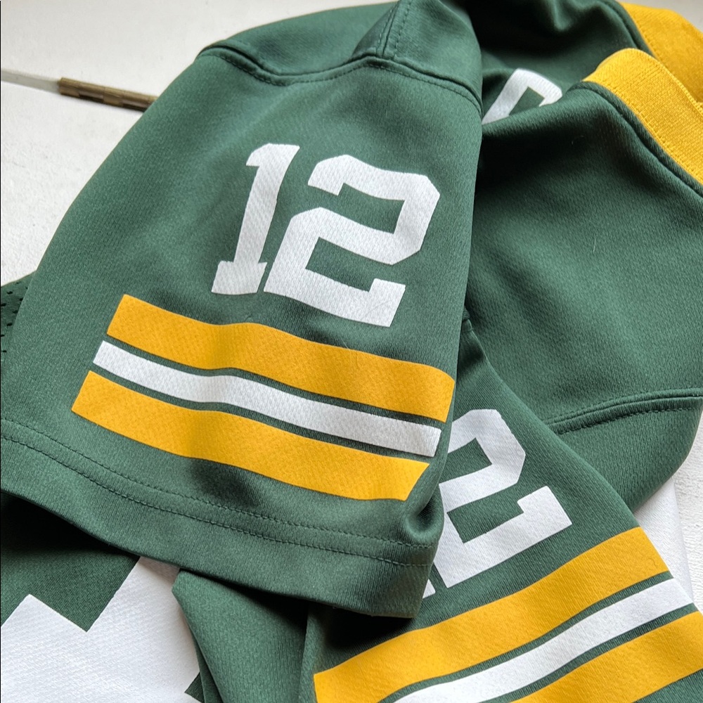 NFL Green Bay Packers #12 Rogers Green and Yellow Kids Jersey size Large - Picture 8 of 14